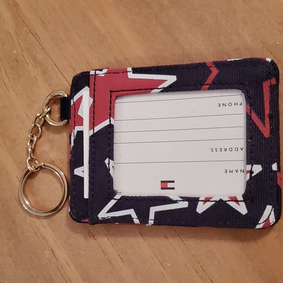 Tommy Hilfiger Wristlet Clutch & Passpot ID Card Holder Navy Red White Stars - Picture 10 of 13